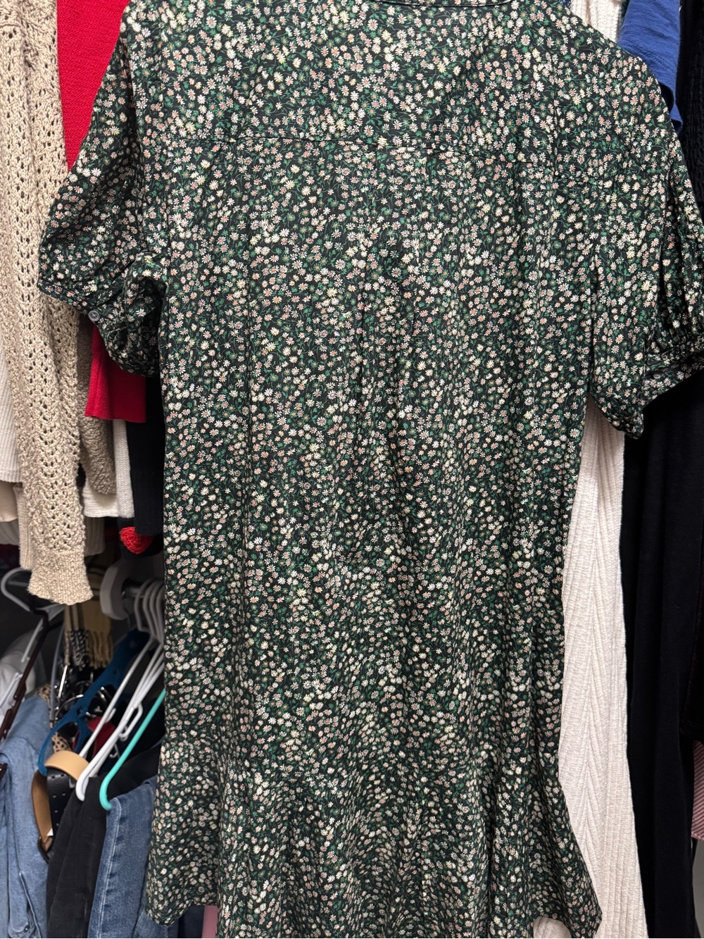 J. Crew Dark Green Floral Mini Dress, liberty fabric - Picture 6 of 6